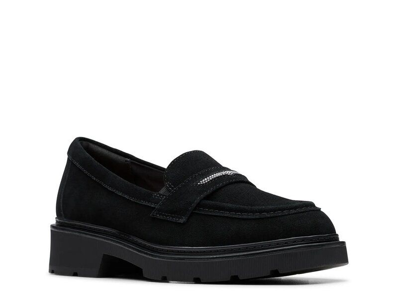 クラークス レディース シューズ スリッポン・ローファー Clarks Lauryl Step Loafer Black Suede ブラック