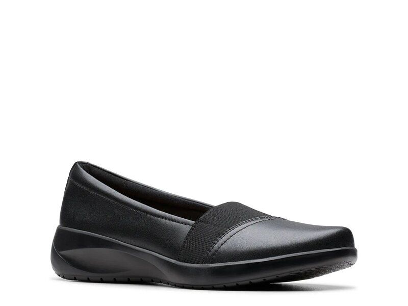 クラークス レディース シューズ スリッポン・ローファー Clarks Kaetlyn Rhea SlipOn Black Leather ブラック
