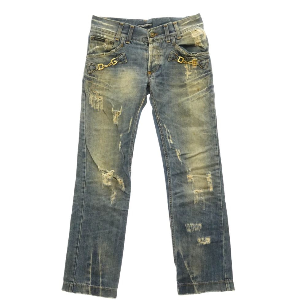 DOLCE & GABBANA】ダメージ ストレート デニムパンツ 46 SALE｜DOLCE 