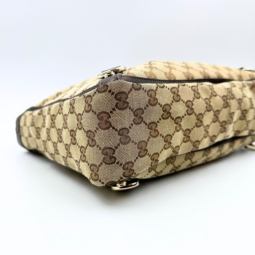 GUCCIの「アビー（Abby）」キャンパストートバッグ 美品】Gucci アビー GGキャンバス トートバッグ - メルカリ