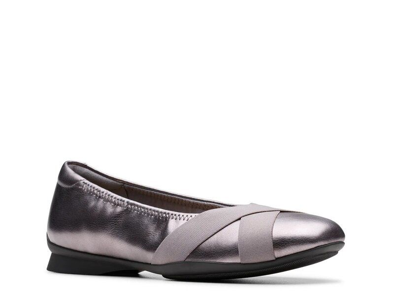 クラークス レディース シューズ スリッポン・ローファー Clarks Jazmynn Gem SlipOn Pewter Synthetic ピューター