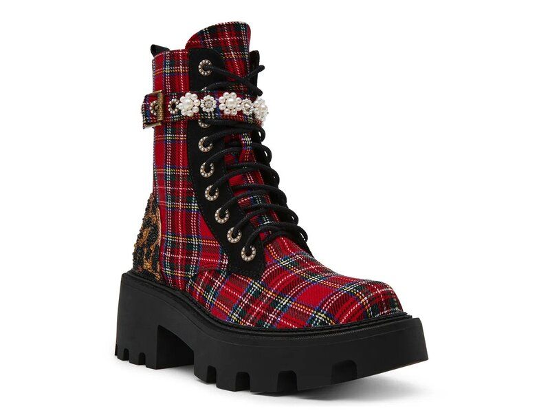 ベッツィジョンソン レディース シューズ ブーツ・レインブーツ Betsey Johnson Heathr Boot Plaid チェック