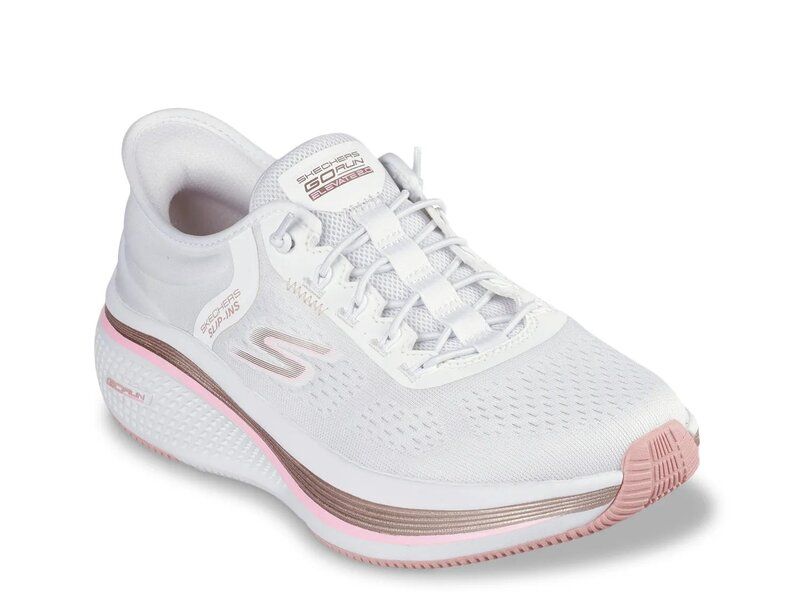 スケッチャーズ レディース シューズ スニーカー Skechers Hands Free Slipins Go Run Elevate 20 Banyan Running Shoe Womens WhitePink ホワイト