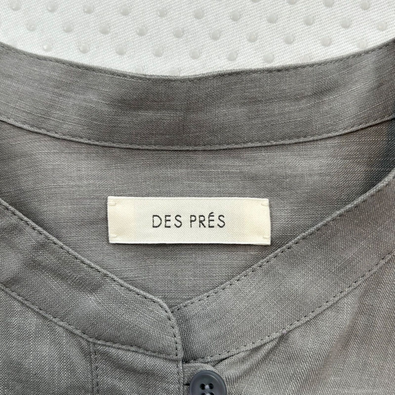 DES PRES デプレ リネンラミーシルク フレンチスリーブブラウス 半袖 