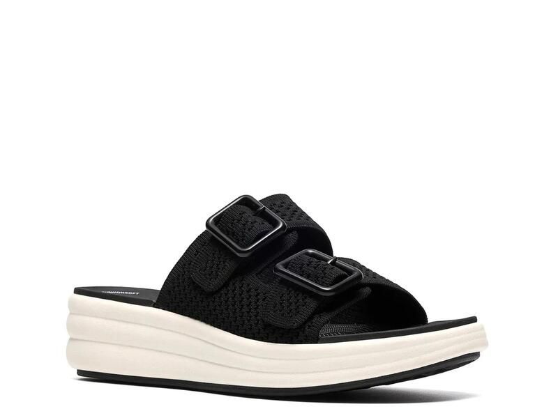 クラークス レディース シューズ サンダル Clarks Cloudstepper Drift Faye Wedge Sandal Black ブラック