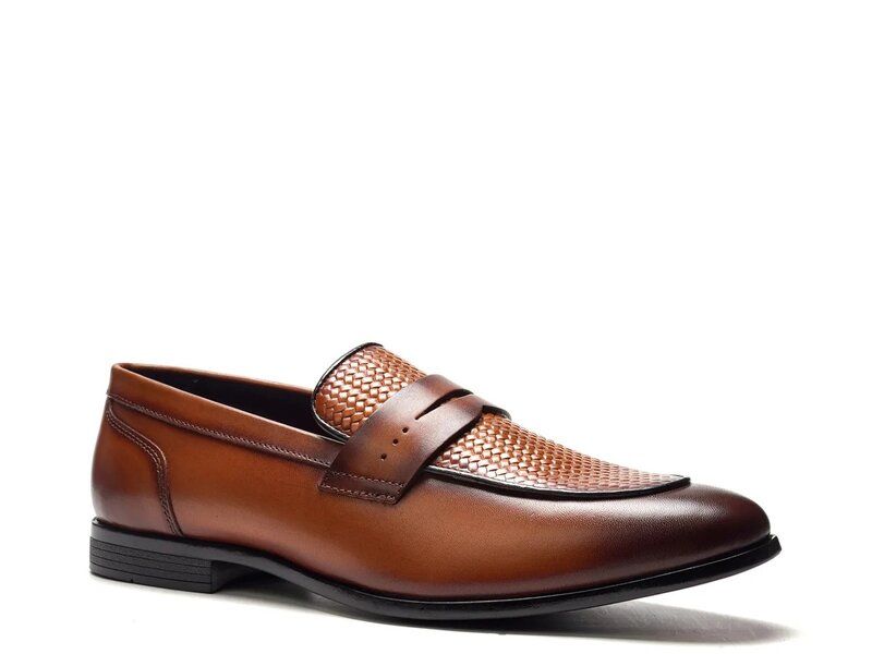 カルロスサンタナ メンズ シューズ スリッポン・ローファー Carlos by Carlosantana Solstice Penny Loafer Cognac Leather