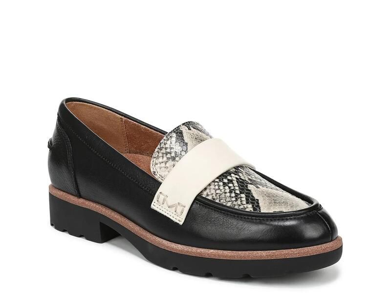 バイオニック レディース シューズ スリッポン・ローファー Vionicleo Loafer Black Snake Print ブラック