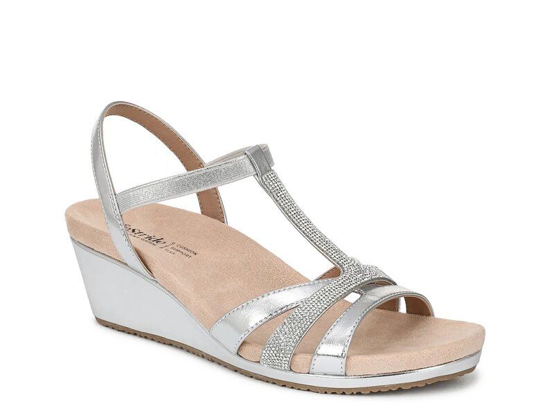 ライフストライド レディース シューズ サンダル LifeStride Mimosa Wedge Sandal Silver シルバー