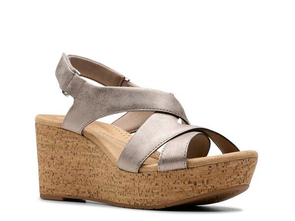 クラークス レディース シューズ サンダル Clarks Rose Wedge Sandal Bronze Metallic メタリック