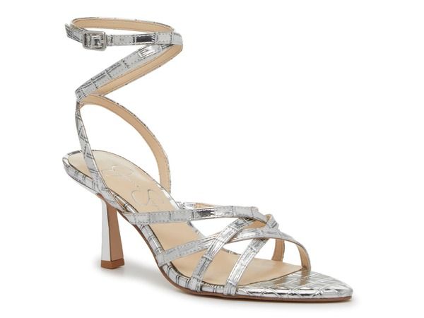ジェシカシンプソン レディース シューズ サンダル Jessica Simpson Cyrilla Sandal Silver Metallic Croc Print シルバー