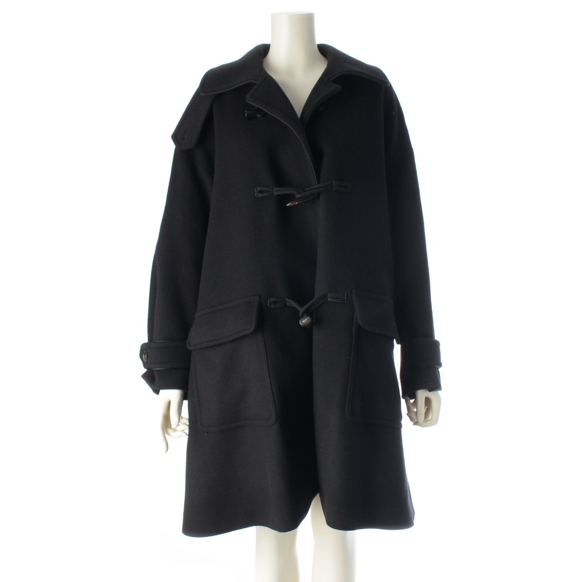 EZUMI WAKO エズミ ワコー 和光 ウール カシミヤ ダッフルコート ロング YEAW24WA01 ブラック S【中古】
