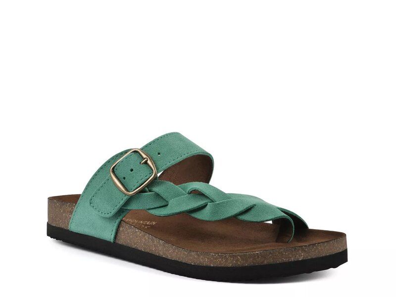 ホワイトマウンテン レディース シューズ サンダル White Mountain Crawford Flat Sandal Green Suede グリーン
