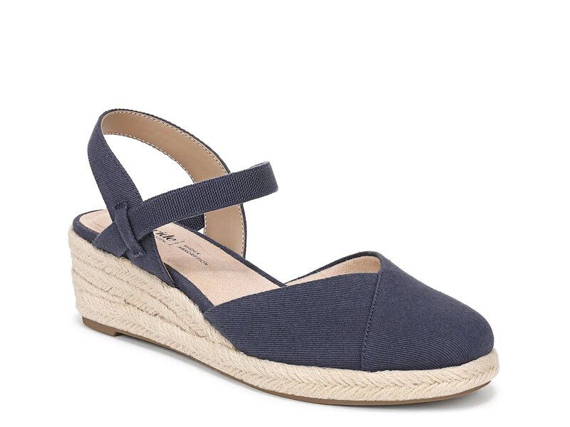 ライフストライド レディース シューズ サンダル LifeStride Pilar Espadrille Wedge Sandal Navy ネイビー