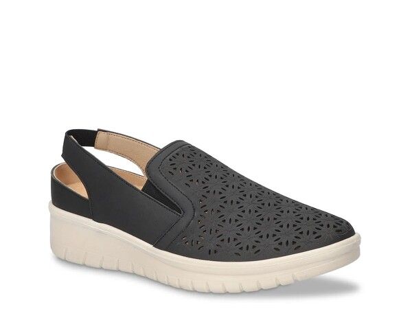イージーストリート レディース シューズ スリッポン・ローファー Easy Street Petal Wedge SlipOn Black ブラック