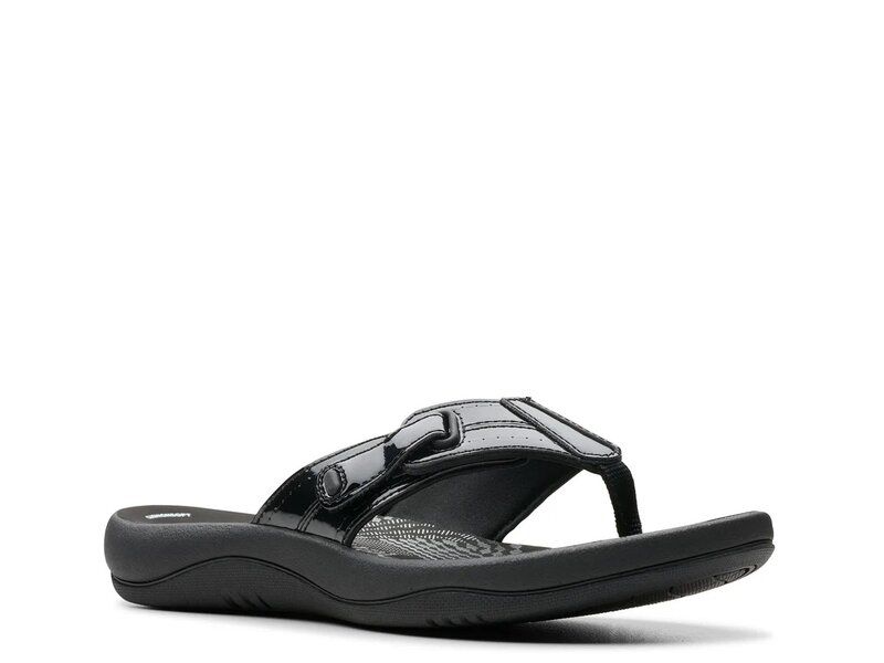 クラークス レディース シューズ サンダル Clarksunmaze Loop Sandal Black Patent ブラック