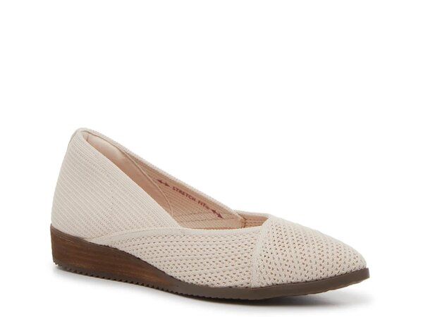 スケッチャーズ レディース シューズ スリッポン・ローファー Skechers Cleo Wedge SlipOn Off White オフホワイト