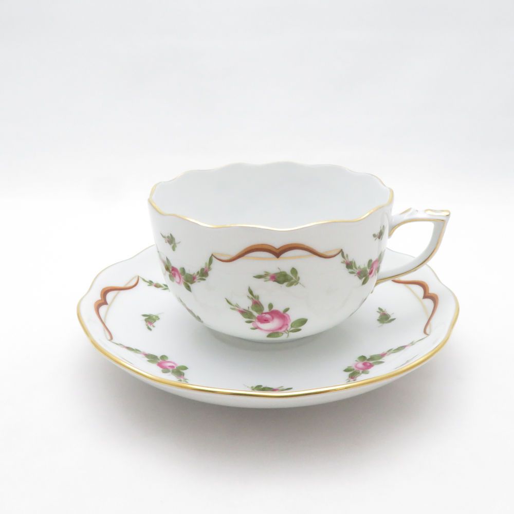美品 Herend ヘレンド ディアナのバラ ティーカップ＆ソーサー 薔薇 SM5325J2