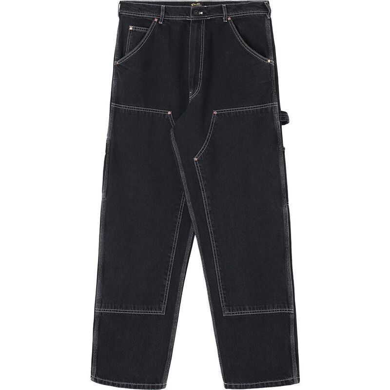スタンレイ レディース ボトムス カジュアルパンツ Stan Ray Double Knee Pant Womens Stonewashed Black Denim ブラック