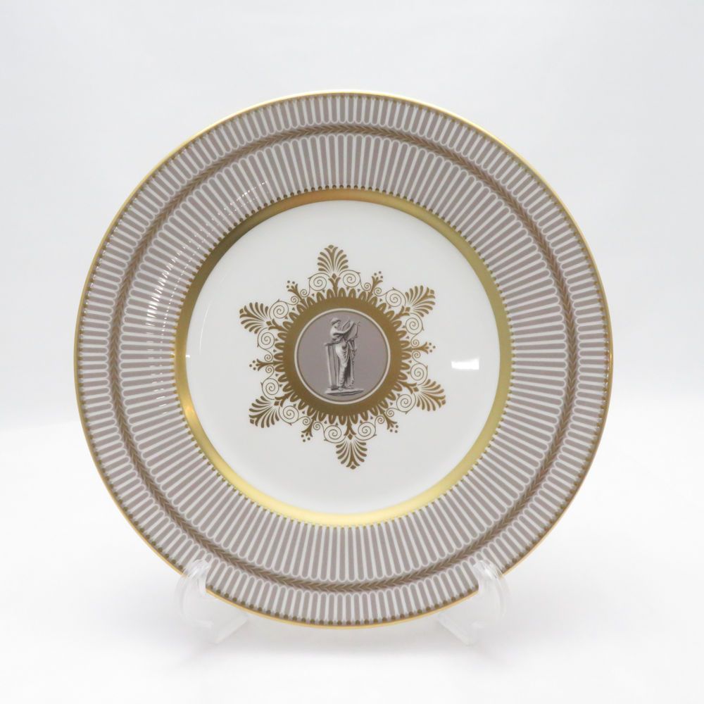 未使用 WEDGWOOD ウェッジウッド アンセミオン グレイ 中皿 23cmプレート 金彩 英国 SU14338H2