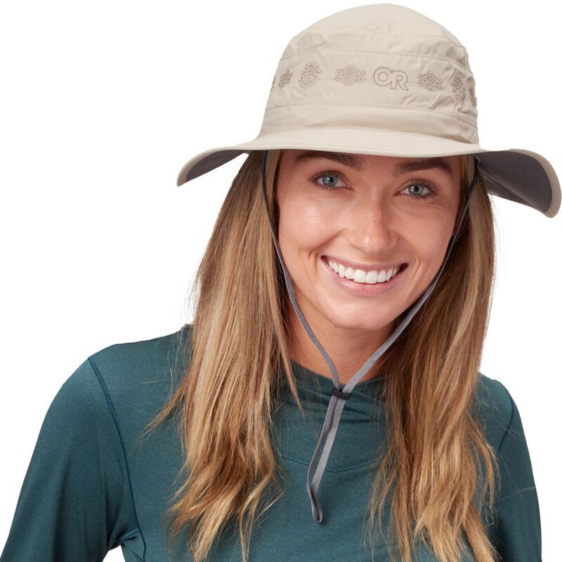 アウトドアリサーチ レディース アクセサリー 帽子 Outdoor Research Solar Roller Sun Hat Womens KhakiRice Embroidery カーキ