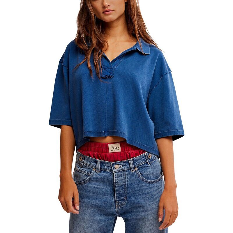 フリーピープル レディース トップス Tシャツ ポロシャツ Free People Denmark Polo Womens Bellweather Blue ブルー 8,861円