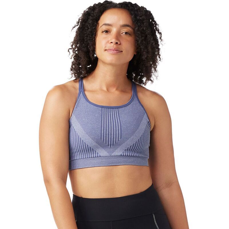 スマートウール レディース アンダーウェア ブラジャー ニット Smartwool Intraknit Racerback Bra Womens Nightfall Blue Heather ヘザー
