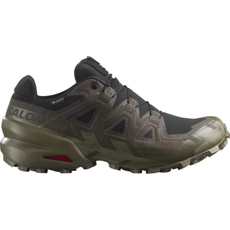 サロモン メンズ シューズ スニーカー Salomon Speedcross 6 GTX Trail Running Shoe Mens BlackPeatDeep Lichen Green ブラック