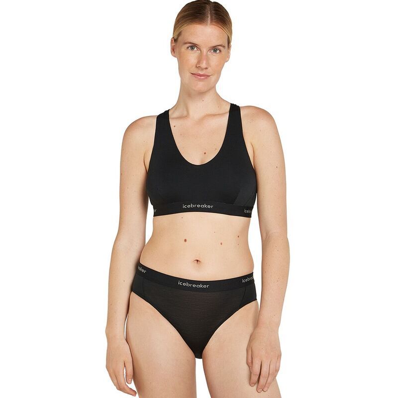 アイスブレーカー レディース アンダーウェア ブラジャー Icebreaker Merino 125 CoolLite Sprite Racerback Bra Womens Black ブラック