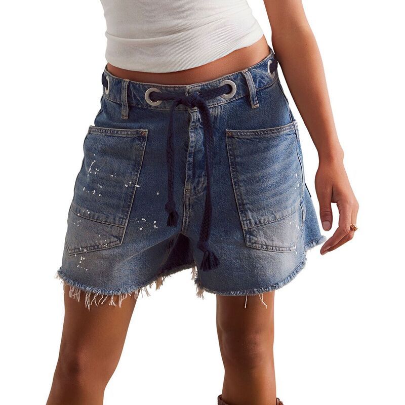 フリーピープル レディース ボトムス カジュアルパンツ Free People Moxie Short Womens Timeless Blue ブルー