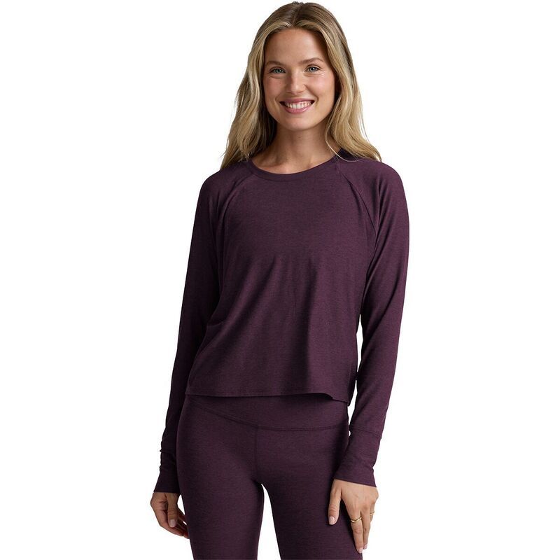 ビヨンドヨガ レディース トップス Tシャツ Beyond Yoga Featherweight Daydreamer Pullover Womens Eggplant Purple Heather ヘザー
