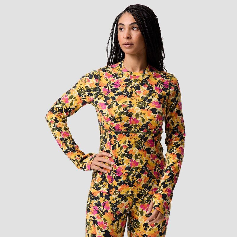 バックカントリー レディース トップス Tシャツ Backcountry Cedars RWS Merino MidWt Baselayer Crew Top Womens Wild Floral Print