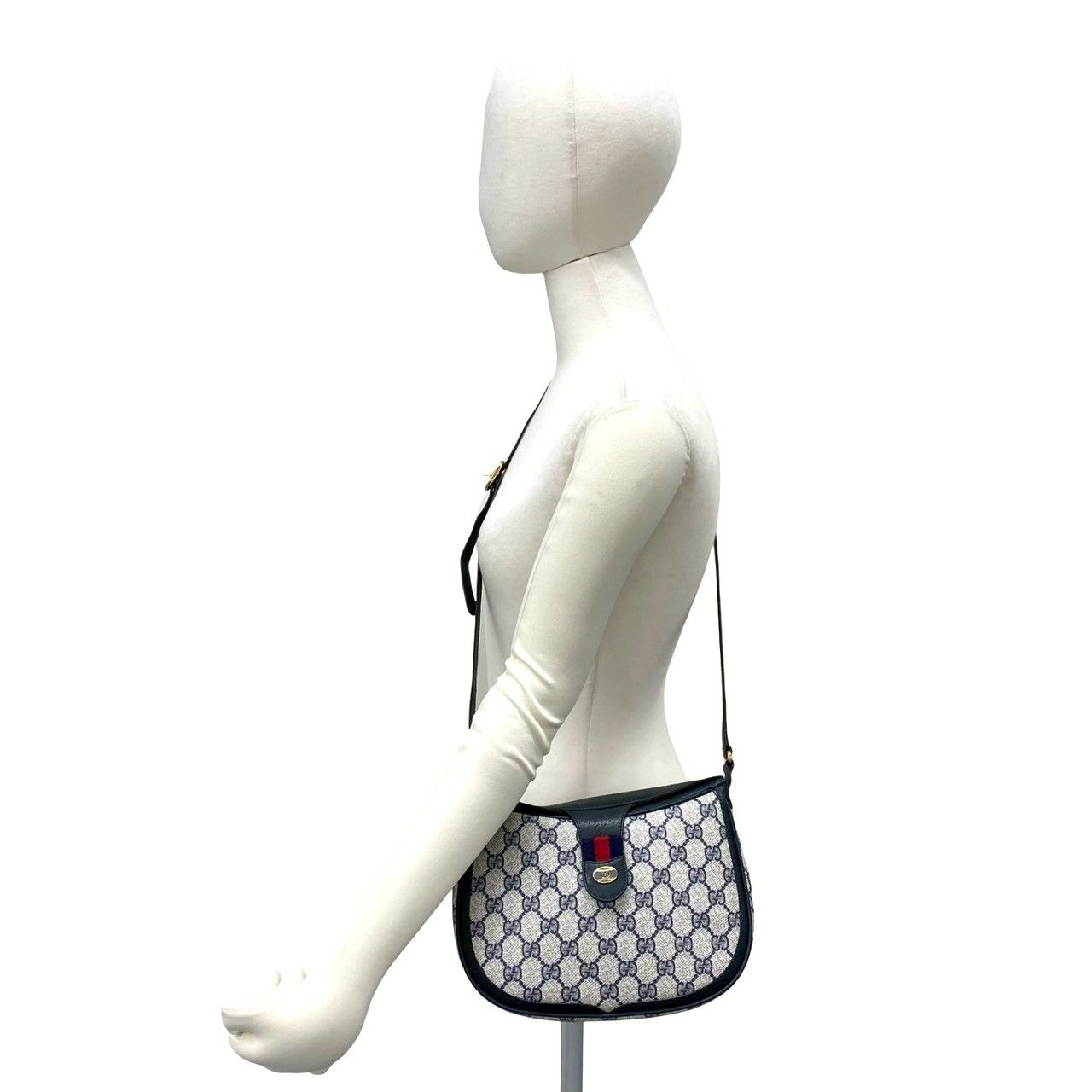 極 美品 GUCCI グッチ オールドグッチ シェリーライン GG ロゴ 柄
