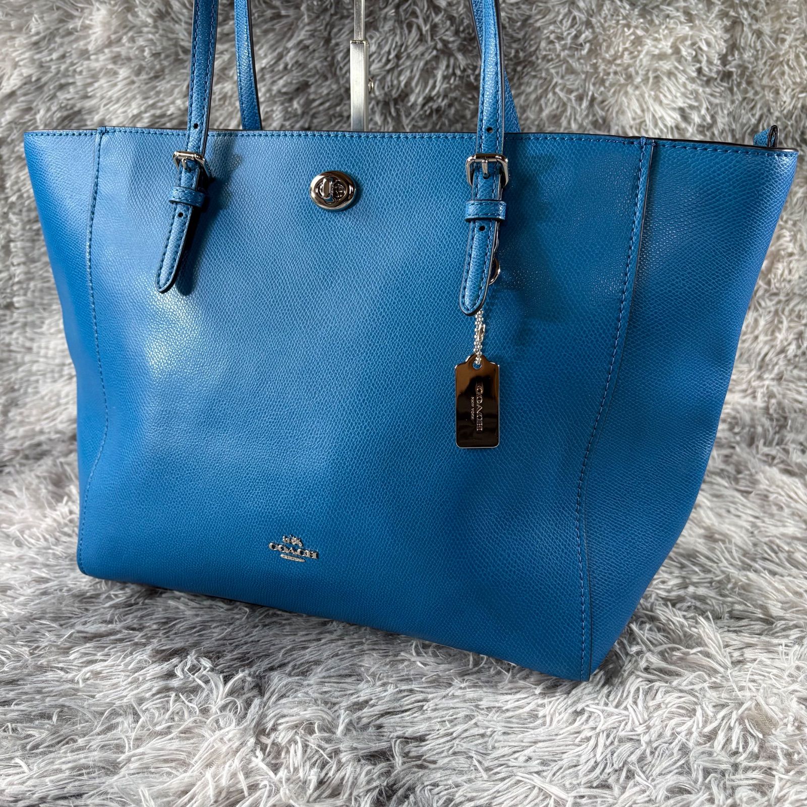 YS26E-087 美品✨ COACH コーチ 希少カラー 大容量 トートバッグ 肩掛け レザー COACH