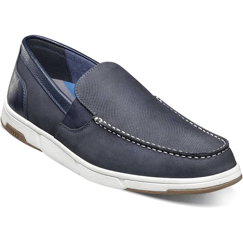 ノンブッシュ メンズ シューズ スリッポン・ローファー Nunn Bush Luca Mens Moc Toe Venetian SlipOn Shoes Navy Multi ネイビー