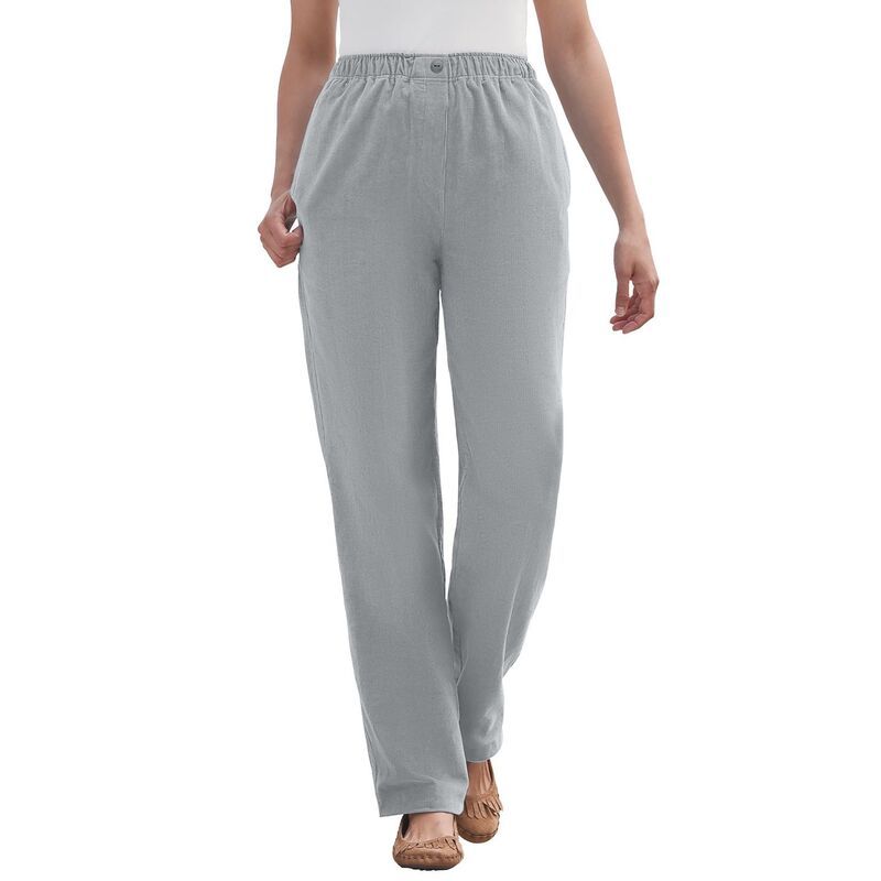 ウーマン ウィズイン レディース ボトムス カジュアルパンツ コーデュロイ プラスサイズ Woman Within Womens Plusize 7Day Corduroy StraightLeg Pant Gunmetal ガンメタル