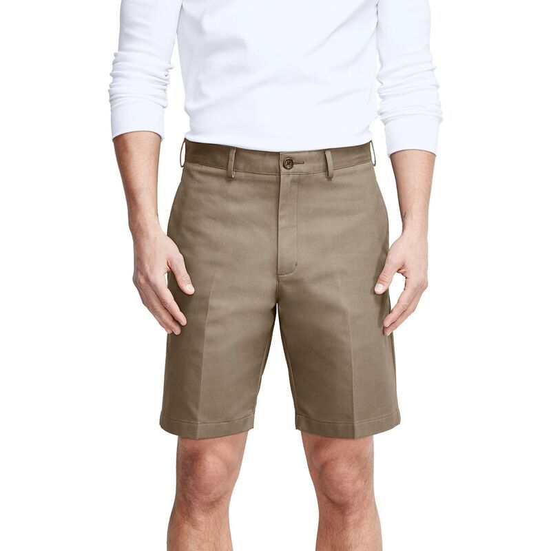 ランズエンド メンズ ボトムス ハーフパンツ・ショーツ ショートパンツ Mens Lands End ClassicFit 9inch NoIron Chino Shorts Khaki カーキ
