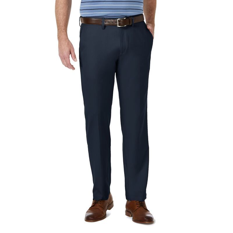ハガー メンズ ボトムス カジュアルパンツ Mens Haggar Cool 18 PRO StraightFit WrinkleFree FlatFront Super Flex Waist Pants Navy ネイビー