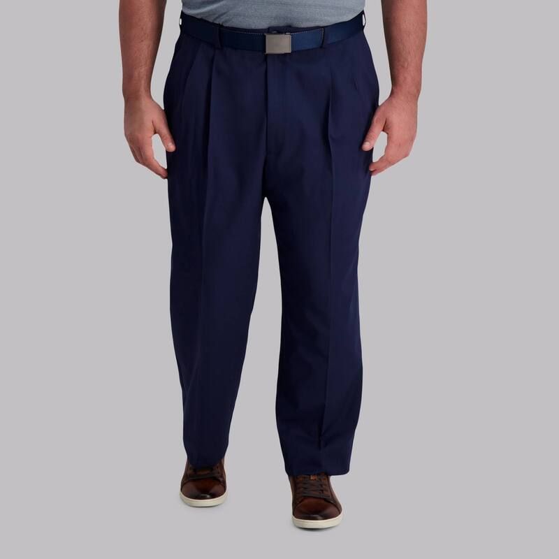 ハガー メンズ ボトムス カジュアルパンツ プリーツ トール Big Tall Haggar Cool Right ClassicFit Pleated Performance Flex Pants Midnight