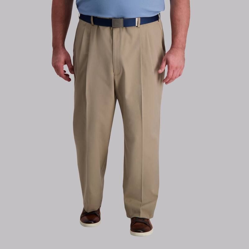 ハガー メンズ ボトムス カジュアルパンツ プリーツ トール Big Tall Haggar Cool Right ClassicFit Pleated Performance Flex Pants Beige Khaki カーキ