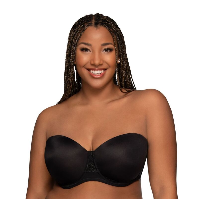 バニティフェア レディース アンダーウェア ブラジャー ストラップレス Womens Vanity FairR Beauty Back Strapless Full Figure Underwire Bra 74380 Mid Black ブラック