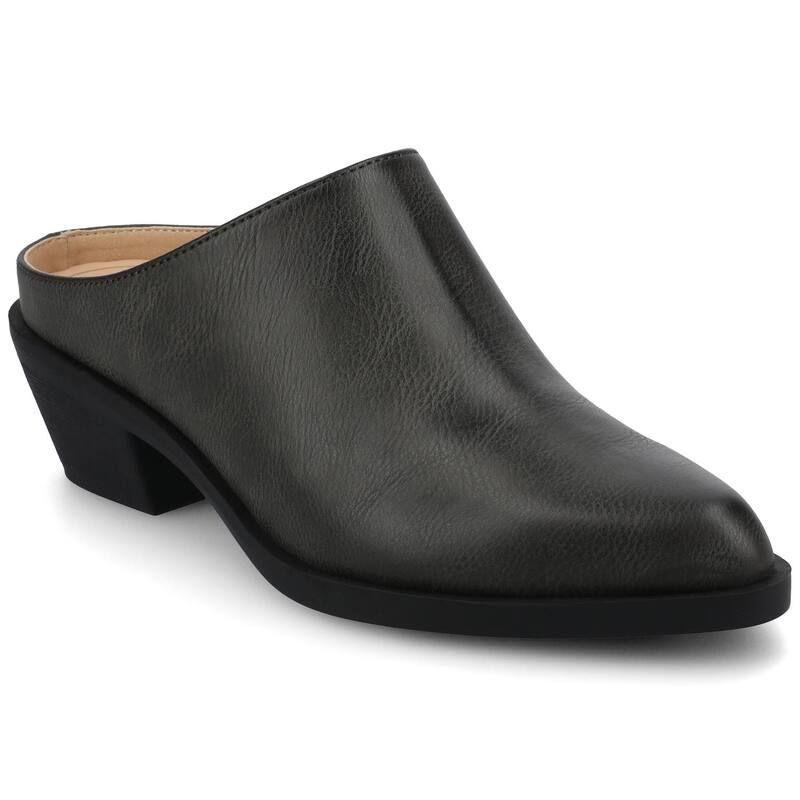 ジャーニー レディース シューズ サンダル ヒール Journee Tomeka Womens Pointed Toe Cuban Heel Mule Shoes Gray グレー