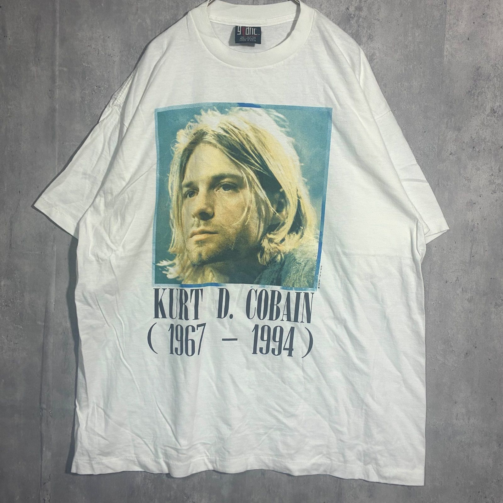 NIRVANA Kurt Cobain 古着　Tシャツ　半袖　白　ホワイト　メンズ