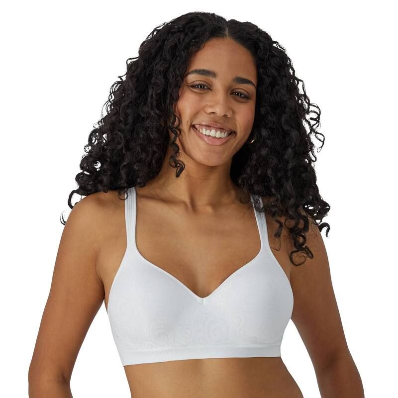 バリ レディース アンダーウェア ブラジャー Bali Comfort Revolution Wireless Bra DF3463 White Swirl ホワイト