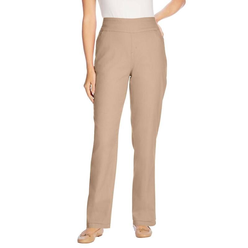 ウーマン ウィズイン レディース ボトムス デニムパンツ プラスサイズ トール Woman Within Womens Plusize Tall Flexfit Pullon Straightleg Jeanew Khaki カーキ