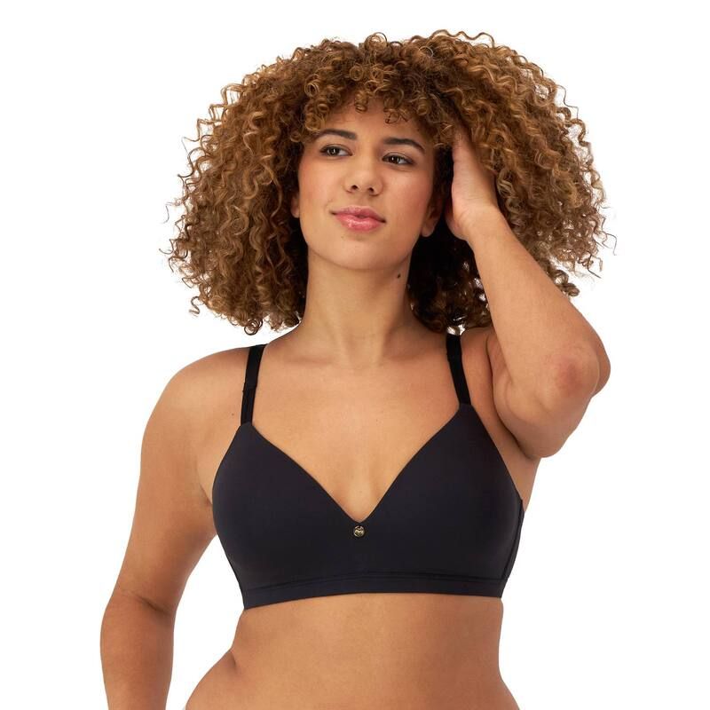 メイデンフォーム レディース アンダーウェア ブラジャー Tシャツ Maidenform Everyday Luxe Wireless TShirt Bra with Convertible Straps DM2402 Black ブラック
