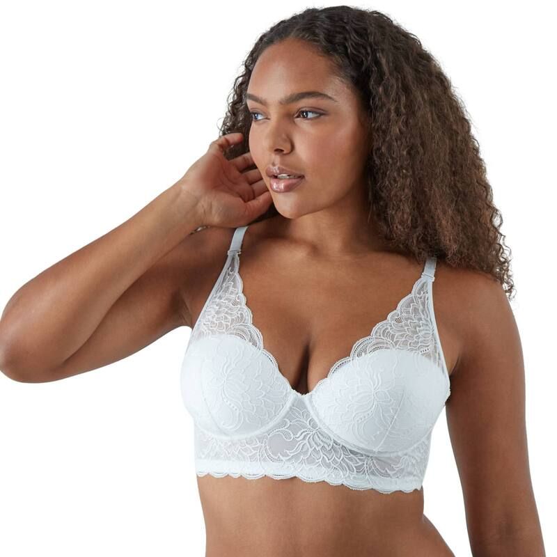メイデンフォーム レディース アンダーウェア ブラジャー レース Maidenform Lightly Lined Convertible Lace Bralette DM1188 White Bloom ホワイト
