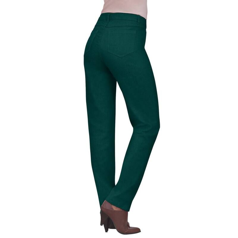 ロアマンズ レディース ボトムス デニムパンツ プラスサイズ トール Roamans Womens Plusize Tall Invisible Stretch Iconic StraightLeg Jean Emerald Green グリーン