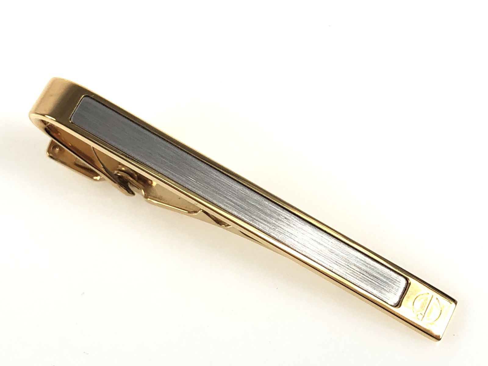 ダンヒル dunhill dロゴ ネクタイピン 艶消しシルバーカラー×ゴールド