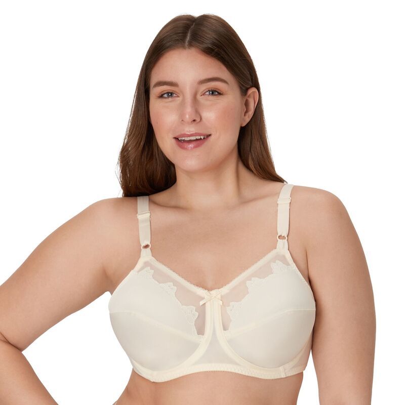 バリ レディース アンダーウェア ブラジャー Bali Flower FullFigure Underwire Bra DF0180 Light Beige ベージュ