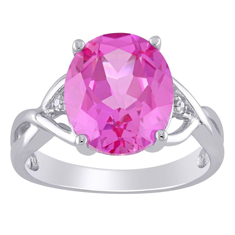 ステラ グレース レディース アクセサリー リング Stella Grace Sterling Silver LabCreated Pink Sapphire Diamond Accent Fashion Ring Sterling ピンク